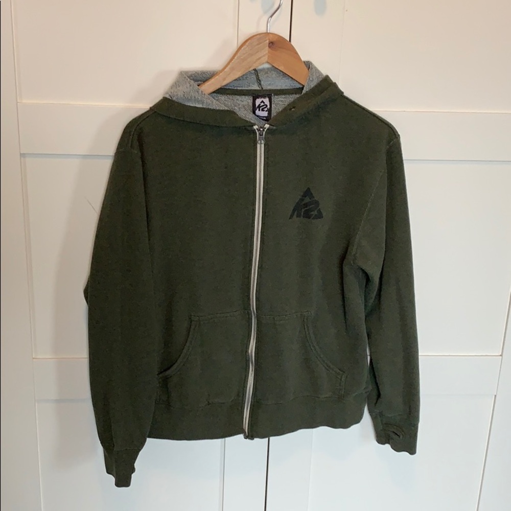 K2 Full-Zip Hoodie – Olive Green – Size Medium